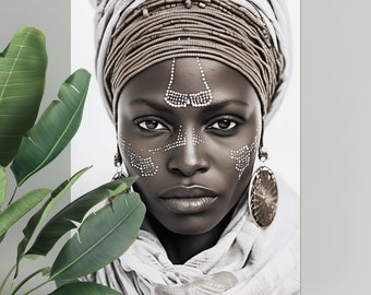 African woman printable art | DIGITAL DOWNLOAD | Afrocentric wall art | African portrait | Black art print | African woman wall art