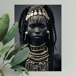 African woman art print | PHYSICAL PRINT POSTER | Afrocentric wall art | African portrait | Black art print | African woman wall art