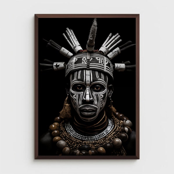 African tribal man printable art | DIGITAL DOWNLOAD | Photography artwork | African portrait | Black art | African man wall art
