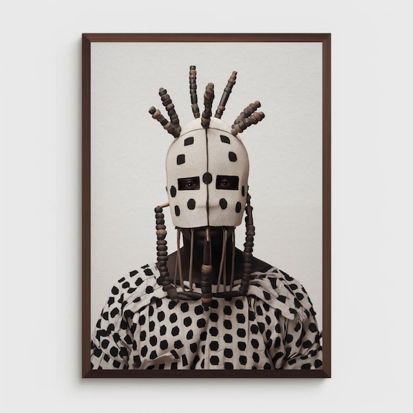 Masque tribal africain art imprimable | TÉLÉCHARGEMENT NUMÉRIQUE | Oeuvre photographique | Portrait africain | Art noir | Tableau homme africain