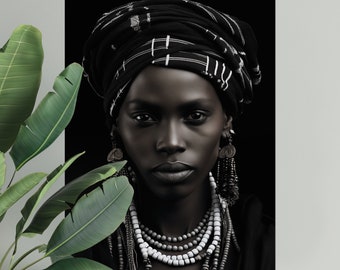 African woman printable art | DIGITAL DOWNLOAD | Afrocentric wall art | African portrait | Black art print | African woman wall art