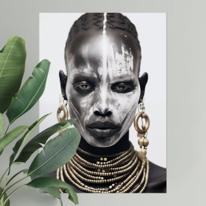 African woman art print | PHYSICAL PRINT POSTER | Afrocentric wall art | African portrait | Black art print | African woman wall art