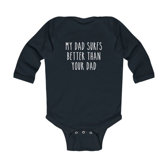 My Mommy Surfs Better Than Your Daddy Girls Cotton Baby Onesie Bodysuit