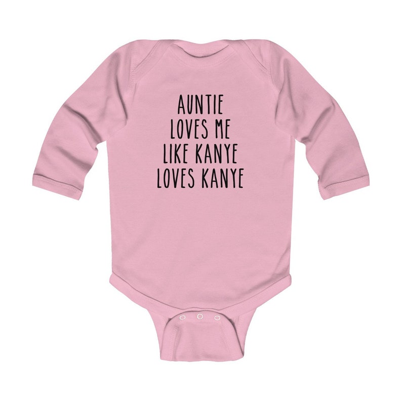 Funny Baby Shirt-Auntie Loves Me Like Kanye Loves Kanye-Funny Baby Onesie\u00ae-Baby Boy-Baby Girl-Gift for New Baby-Trendy Baby Clothes