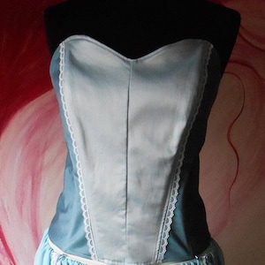 Lolita dress light grey modern corset and light blue skirt lace gothic Lolita style romantic spring summer 2 pieces set unique model cosplay