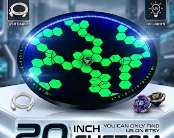 Baybladr Shock Matrix Glow Arena: 20 Inch Tournament Play, Glows with included USB Blacklight kit!