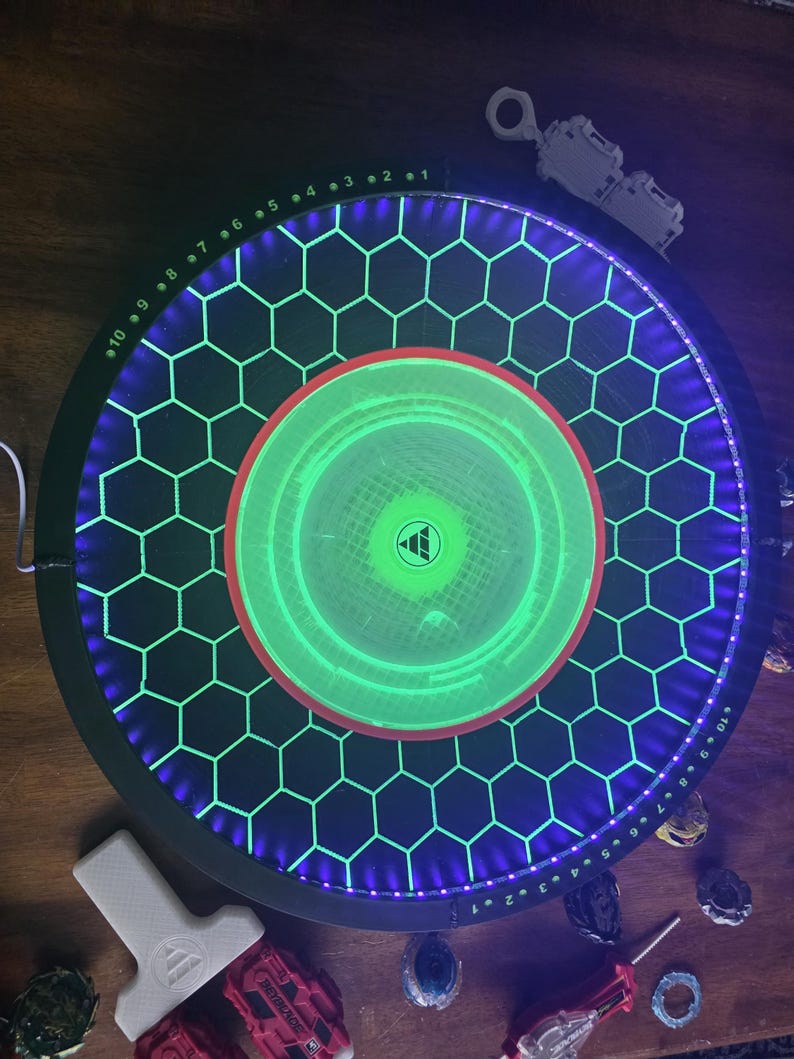 Custom 20 Inch Beyblade Arena: Glows with USB Blacklight for Tournaments. image 8