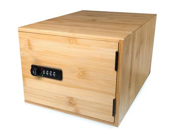 SUREBOX Lock Box - Bambus - 12 Liter abschließbare Box - 4-stelliges Zahlenschloss