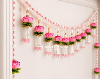 Handcrafted Festive Toran with Side-Hangings: Indian Door Hanging for Diwali, Weddings, House Warming, Festivals, Gifting
