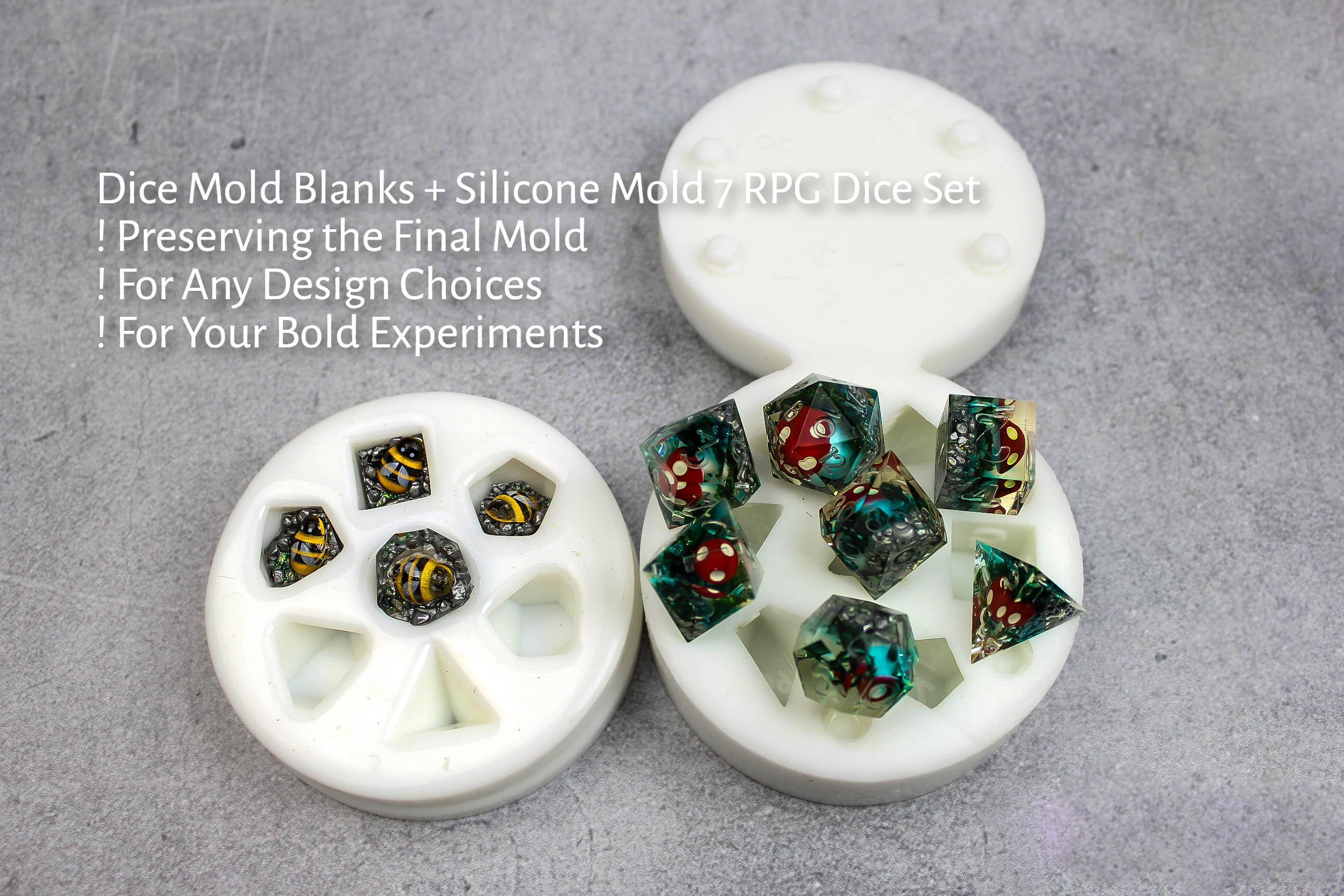 Dice Resin Mold, Dice Mold Set, Polyhedral Game Dice Molds, Multi