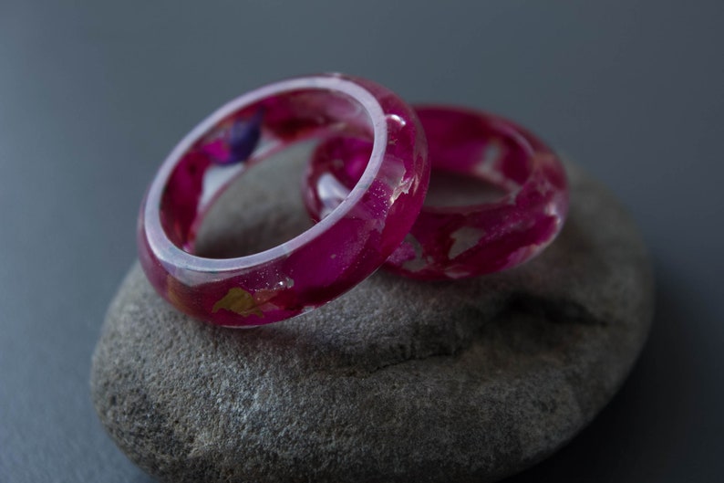 real rose dark red jewelry Resin jewelry Rose Leaf Resin Ring real flowers ring rose ring real flower jewelry gift