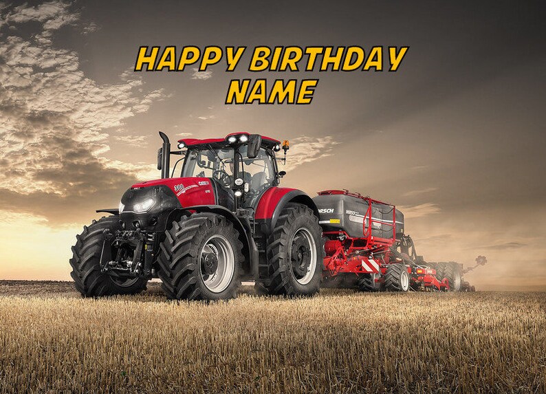 Personalized Edible Cake Image FARM TRACTOR
