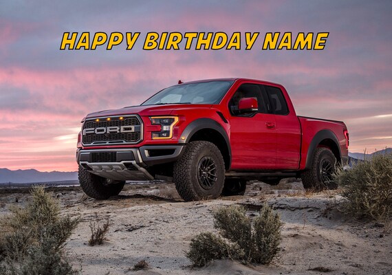 Red Ford F 150 Pickup Truck Edible Image Birthday Cake Topper 14 Sheet Personalized