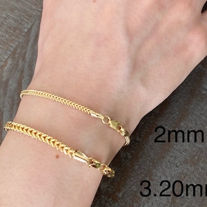 14k Gold Franco Bracelet: Diamond Cut, 7.5 inch