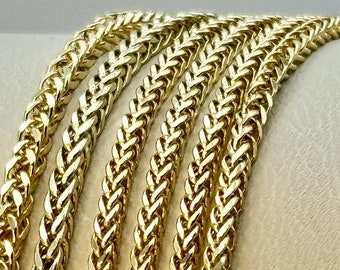 18k Real Gold Franco Chain,2.5 MM,foxtail necklace,Franco foxtail chain,Trending gold chain,Anniversary Gift,Birthday Gift ,For Her, For Him