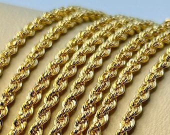 18k Solid Gold Rope Chain ,2.3 mm,18k solid Gold Rope chain , Gold rope,18k rope chain,18k rope chain necklace, 18k rope, Birthday Gift .