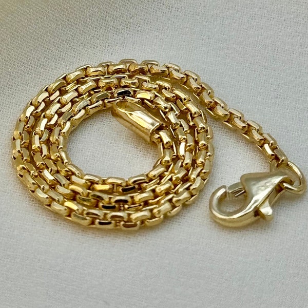 18K Real Gold Box Chain Bracelet 2MM - Yellow 18K box Bracelet ,18k Bracelet for Women -Pure 18k Gold-7",6.5"- Birthday Gift, Christmas Gift