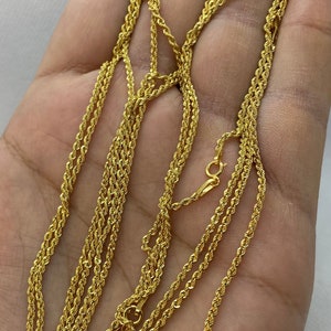 18k Gold Rope Necklace 1.5mm ,18k rope chain , rope necklace , gift , Available in different sizes