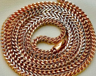 18k Solid Rose Gold Franco Chain Necklace - 2.5mm
