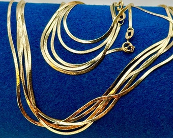 18k Gold Herringbone Necklace,Snake Chain Necklace ,Herringbone Chain Necklace, Flat Snake Chain Choker, herringbone necklace gold, For Mum.