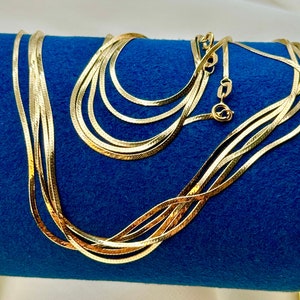 18k Gold Herringbone Necklace,Snake Chain Necklace ,Herringbone Chain Necklace, Flat Snake Chain Choker, herringbone necklace gold, For Mum.