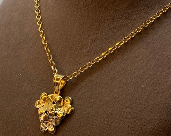 14k solid Gold Flower Necklace, 19.5 inches,1.5mm , flower necklace , Gift Necklace