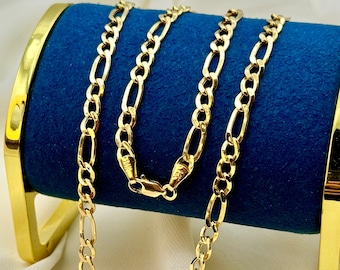 14k Gold Figaro Chain ,5 MM , gold chain, 14k Real gold Figaro chain , gold chain necklace, For Her .For Him, Christmas Gift, Birthday Gift