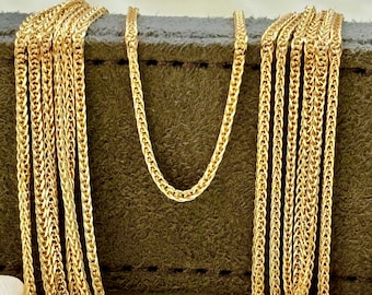 14k Real Gold Franco Necklace,1.5 mm , Franco chain, 14k gold chain, best friend gift, Foxtail chain, For Her ,For Him , Birthday gift