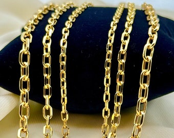 14k Real Gold Cable chain, Gold Cable chain, trending  chain,14k real Gold, for Him ,for her ,Birthday gift, Unique chain, Anniversary gift.