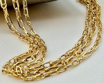 18k Real Gold Cable link chain, 20" inches, 2MM, 3MM, Real Gold chain, gift for her, Cable Gold Chain, Birthday Gift, everyday chain.