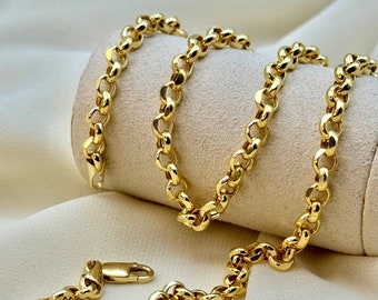 14k solid Gold Rolo Chain, 4.75mm, 14k Gold Rolo Chain , Gold Rolo Chain, Rolo Chain, Rolo Necklace, Birthday Gift , Anniversary Gift .