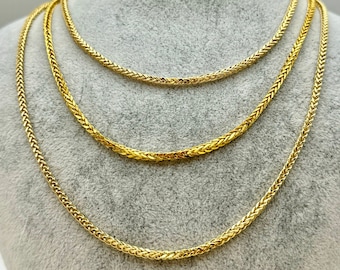 18k Gold Franco Chain Diamond cut yellow color, Franco foxtail chain, trending Gold chain, 18k real Gold, 2.2MM, Birthday Gift, Best Gift .
