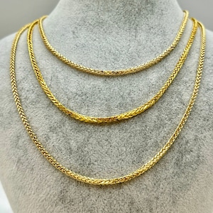 18k Gold Franco Chain Diamond cut yellow color, Franco foxtail chain, trending Gold chain, 18k real Gold, 2.2MM, Birthday Gift, Best Gift .