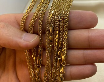 14k Solid Gold Franco Necklace Diamond 