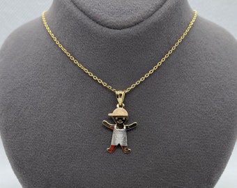 14k solid gold little boy Necklace 19.5 inches 1mm