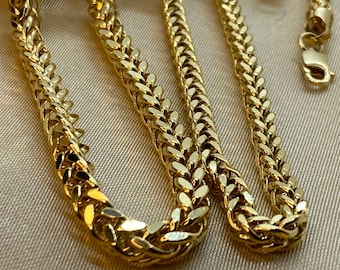 14k Gold Franco Chain Diamond Cut,4 mm,20", Gold Franco chain, Trending Gold chain,14k real Gold, for Him, for her, Birthday Gift.