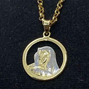 14k Solid Gold Virgin Mary Necklace, Miraculous Necklace ,Virgin Mary, Christian Gift ,Catholic Religious Jewelry