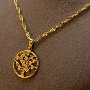 Dainty 14k Solid Gold Tree of life Necklace, Gold Tree Necklace, Custom Tree of life necklace, Personalized Gold Tree Of Life Necklace