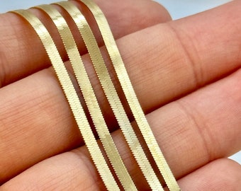 18k solid Gold Herringbone Necklace , Snake Chain Necklace ,Herringbone Chain Necklace, Flat Snake Chain Choker, herringbone necklace gold