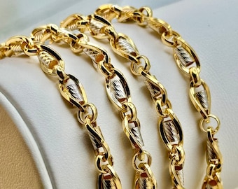 18k Real Gold Cable chain, 20",21.5" inches, 4.5 MM, Real Gold chain, gift for her, Cable Gold Chain, Birthday Gift, everyday chain.