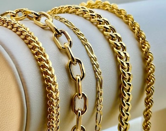 18k Real Gold Bracelet, 14k Gold Bracelet, 18k Rope Bracelet ,18k Figaro Bracelet ,14k Franco Bracelet ,14k Curb Bracelet ,For Her ,For Him.