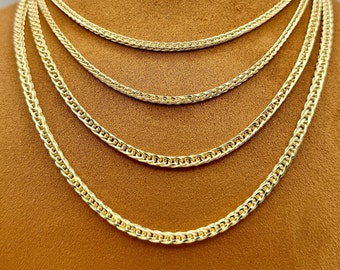 14k Solid Gold Franco Chain , Gold Square Franco Chain, foxtail Chain, Trending chain, birthday Gift , For her ,for Him, Gift.
