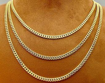 14k GOLD Curb Chain Necklace,4.30 MM, 14k Real Gold curb, Christmas Gift, Curb Gold Chain,14k Gold Chain, Birthday Gift, Birthday Gift.