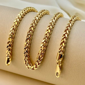 18k Gold Franco Chain Diamond Cut, 4 mm, 20&quot;, 22&quot;, 23.5&quot;, Gold Franco chain, Trending Gold chain, 18k real Gold, Birthday Gift.