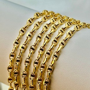 18k Gold Ankerkettenhalskette: Mariner Stil, Trending Layering Kette