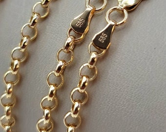 14k Gold Rolo chain 3.5 MM ,14k Real Gold Rolo chain,Gold rolo chain,Rolo chain necklace ,For Him ,For Her ,Everyday Chain , Birthday Gift .