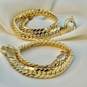 18K Gold Curb Bracelet,6.5MM ,Cuban Chain Bracelet-18K Curb Link Bracelet for Men & Women- Real 18k Gold- 7.5"Length - Birthday Gift.