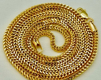 14k Solid Gold Franco chain, Gold Franco chain, 14k trending Gold chain,14k real Gold, for Him ,for her ,Birthday gift , Unique chain