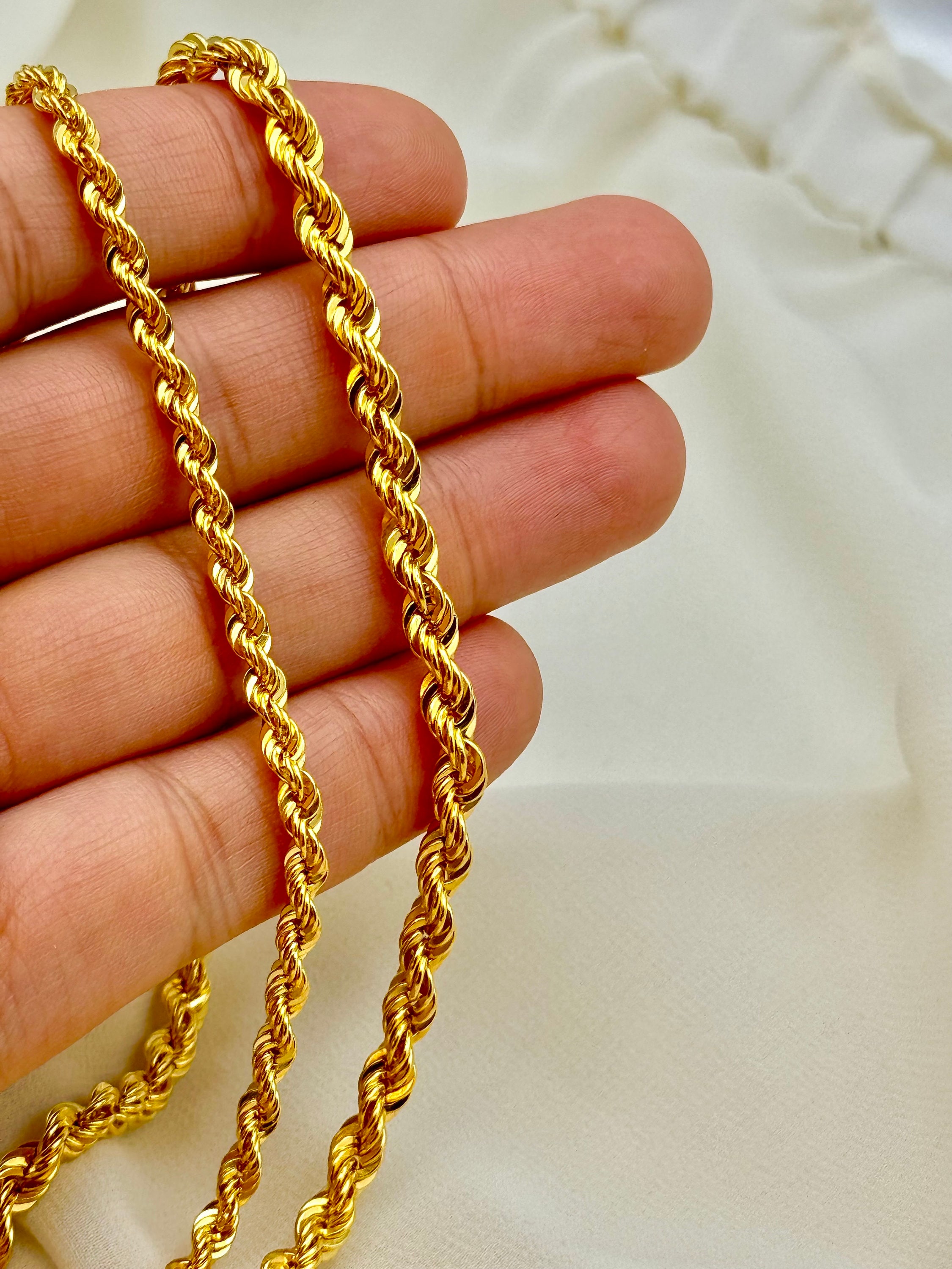 18K Gold Rope Chain, 5MM, 4MM, Diamond Cut Necklace, Thick Rope Chain, Real Gold Chain, Gold Rope Necklace, Gold Twisted Chain for Gift . - Etsy 18K Gold Rope Chain, 5MM, 4MM, Diamond Cut Necklace, Thick Rope Chain, Real Gold Chain, Gold Rope Necklace, Gold Twisted Chain for Gift . - Etsy