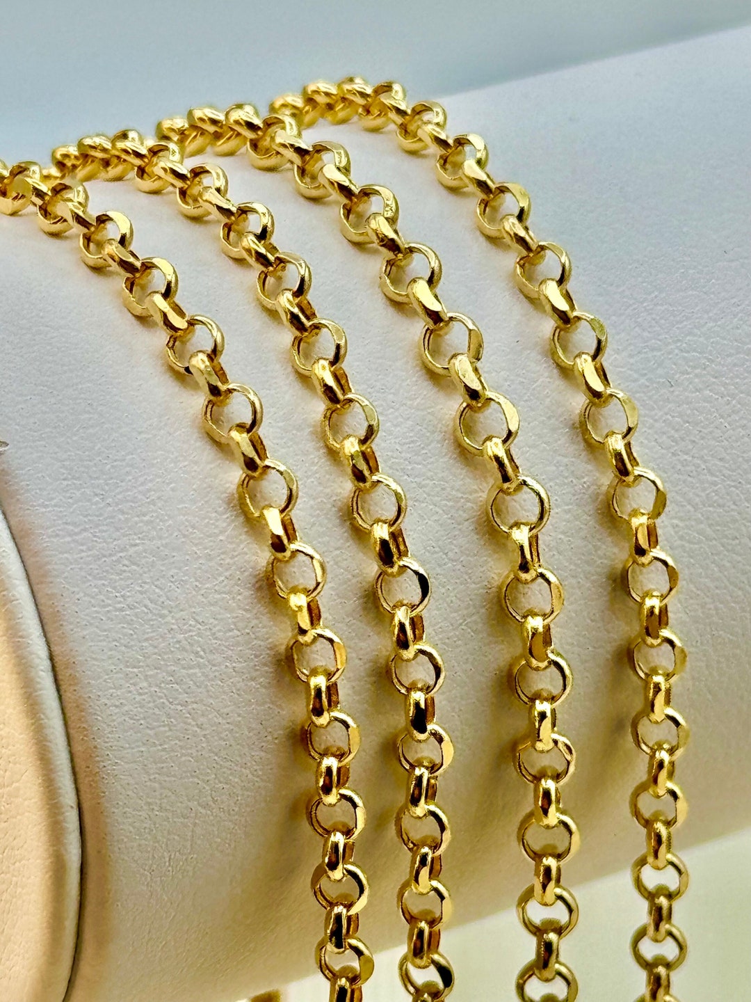 18k Gold Rolo Chain, 3mm, 18k Gold Rolo Necklace, for Her, for Him ...